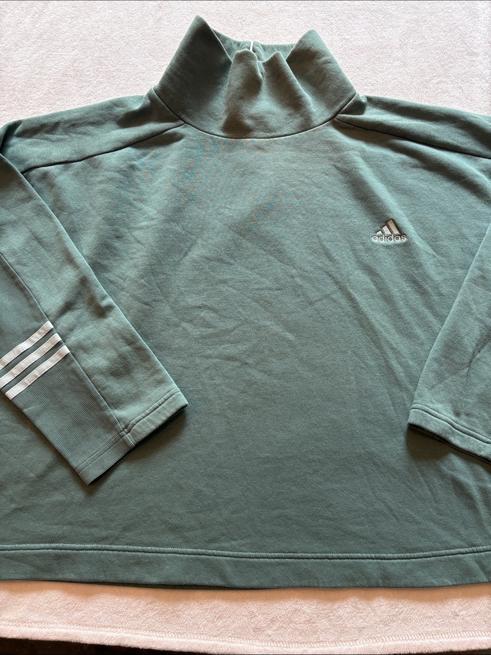 ADIDAS GREEN FUNNEL-NECK PULLOVER
